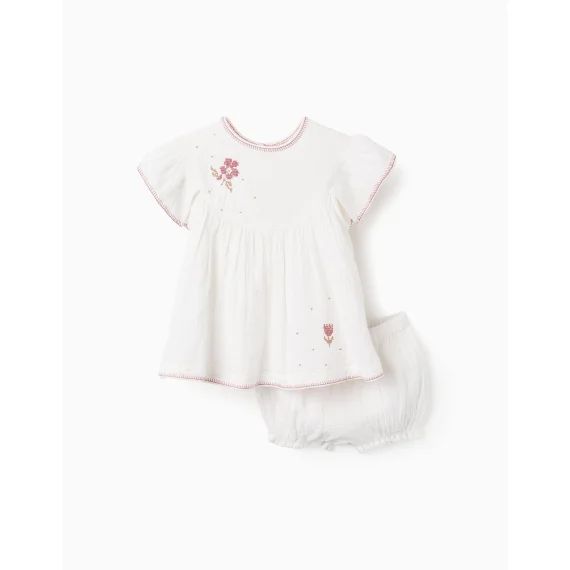 Robe + Bloomer Avec Point De Croix Beige Clair
