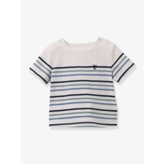 Tee-shirt rayé bébé – coton bio Cyrillus rayé vert