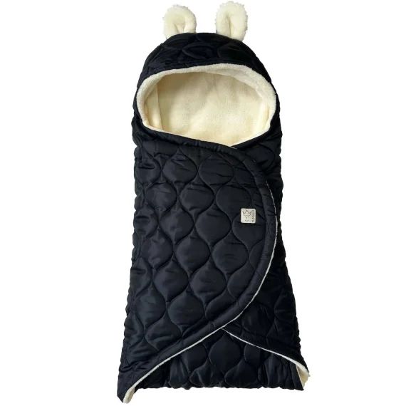 Couverture Nomade Pour Bébé Noir, Crème