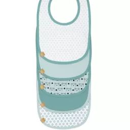 Lot de 5 bavoirs en éponge à velcro Little Chums chien