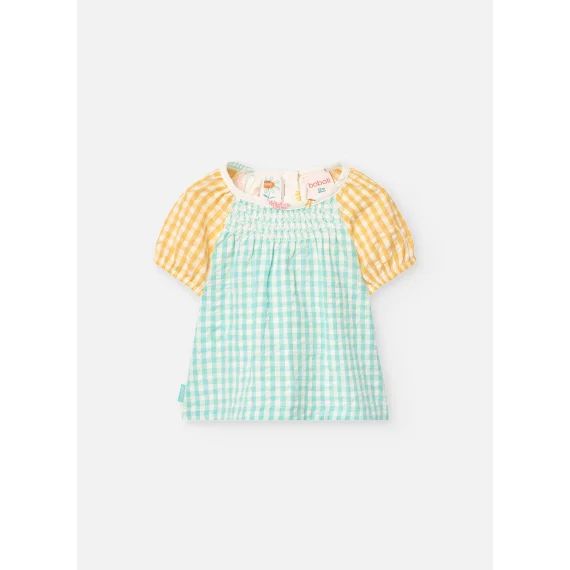 Blouse En Popeline A Carreaux Vert