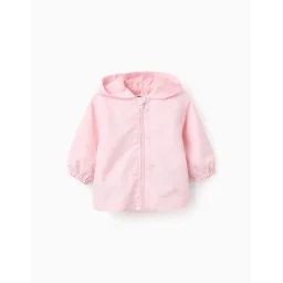 Veste Coupe-vent Avec Capuche Rose Clair