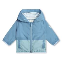 Coupe-vent zippé à capuche Garçon Bleu