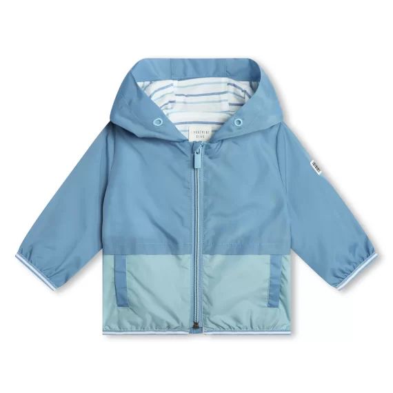 Coupe-vent zippé à capuche Garçon Bleu