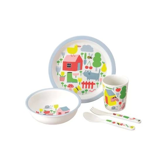 Coffret repas en mélamine La campagne (5 pièces)