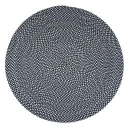 Tapis Coton Rond Allen Noir Et Blanc