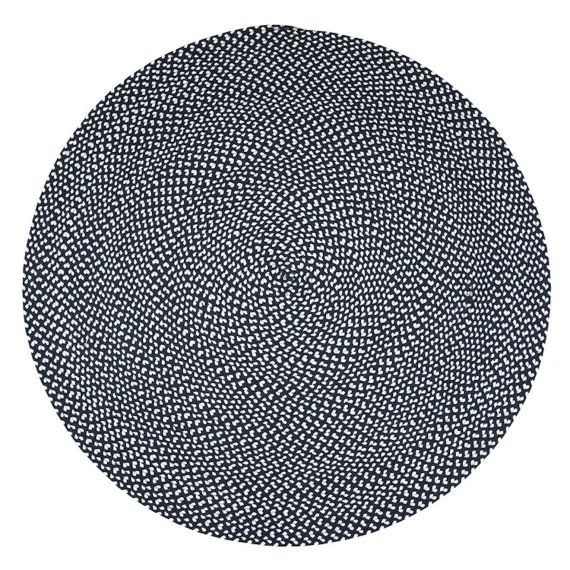 Tapis Coton Rond Allen Noir Et Blanc