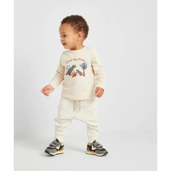 Le pantalon de jogging écru en coton biologique –  – Soldes