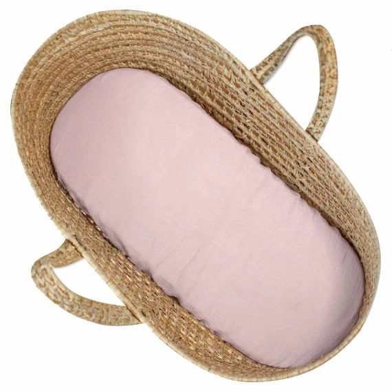 Drap Housse Couffin Ovale En Gaze De Coton Jeanne Rose