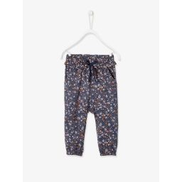Pantalon imprimé bébé taille élastiquée bleu ardoise