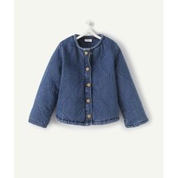 Gilet type veste matelassée bleu jean less water bébé fille –  – Soldes