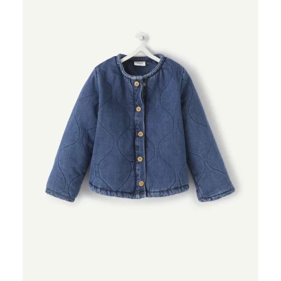 Gilet type veste matelassée bleu jean less water bébé fille –  – Soldes