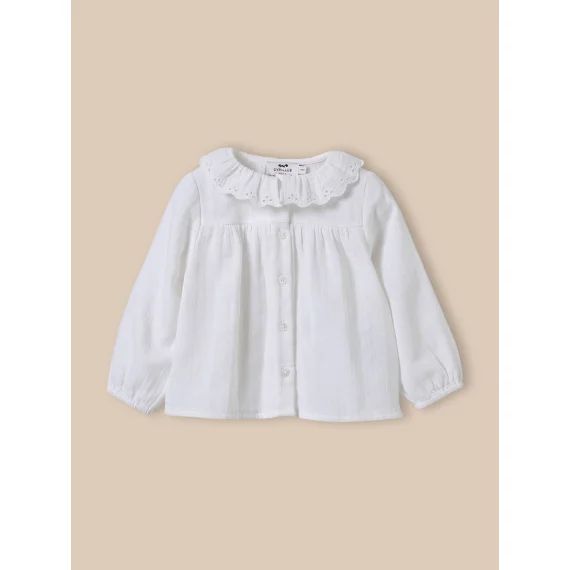Blouse En Gaze De Coton Ecru