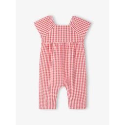 Combinaison imprimée bébé carreaux rouge