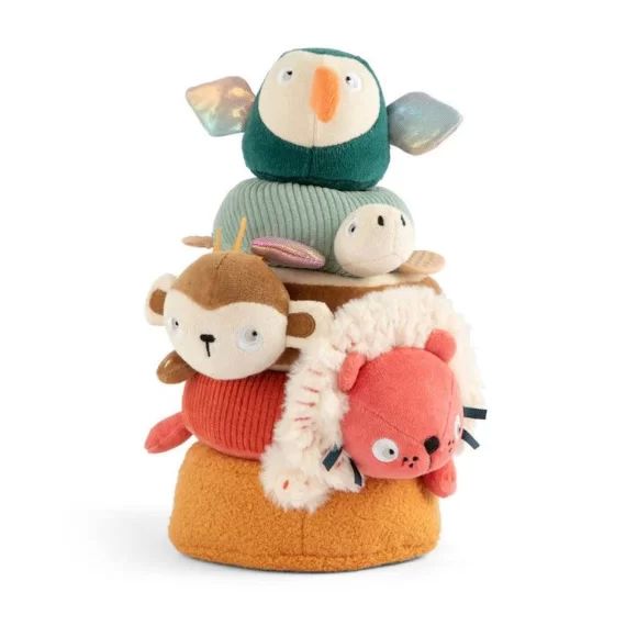 Jouet À Empiler Animaux De La Faune – Tissu Doux – Bébé – Sebra Vert