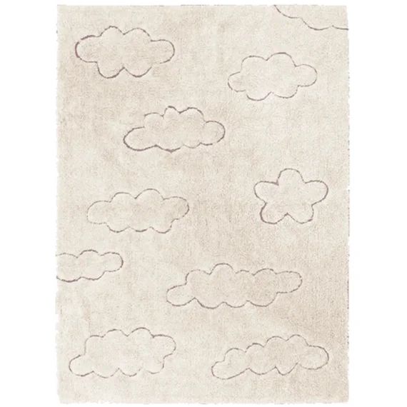 Tapis lavable RugCycled® Clouds en coton naturel (90 x 130 cm)