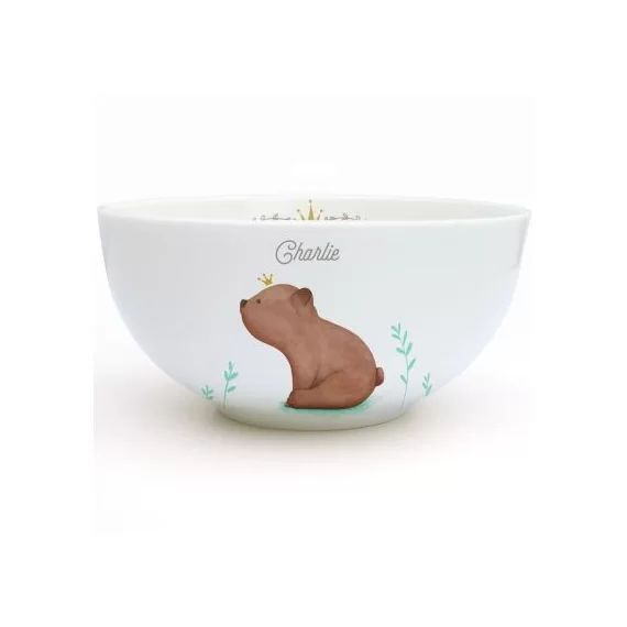 Bol en porcelaine Ourson brun (personnalisable)