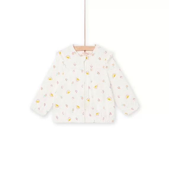 Veste De Jogging Écrue À Imprimé Pois Et Fantaisie Bébé Fille