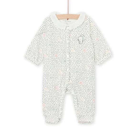 Grenouillère À Imprimé Pois – Ecru