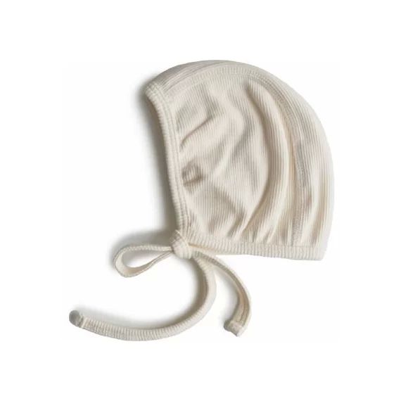 Bonnet de naissance à nouer Ivory