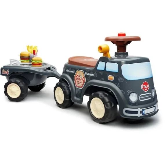 Porteur Food Truck avec remorque et accessoires – FALK – Dès 12 mois – 100% fabriqué en France gris