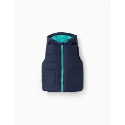 Gilet Matelassé Avec Capuche Bleu Foncé