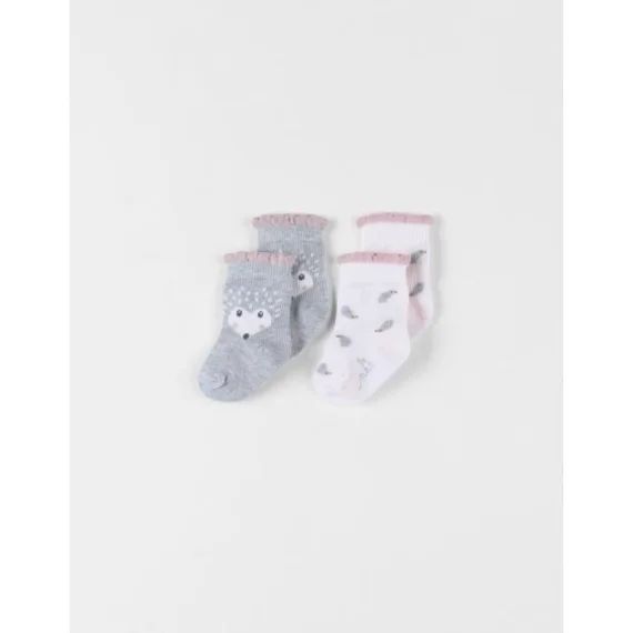 Set De 2 Paires De Chaussettes En Tricot Gris