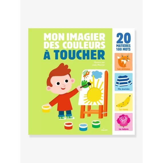 Livre – Mon Grand Imagier des couleurs à toucher – ÉDITIONS MILAN blanc