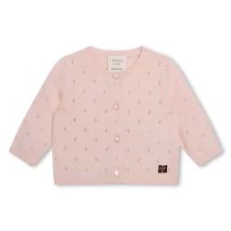 Cardigan boutonné en tricot Fille Rose