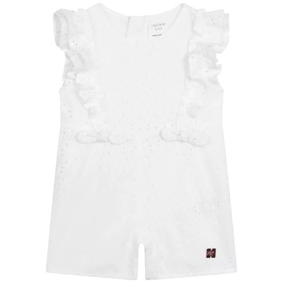Combi-short en broderie Fille Blanc