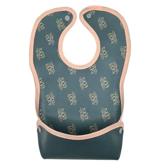 Bavoir malin® Fleurs Indiennes bleu