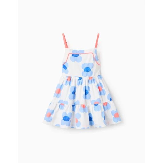 Robe Florale En Coton Blanc