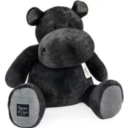 Peluche géante Hippo gris anthracite (85 cm)
