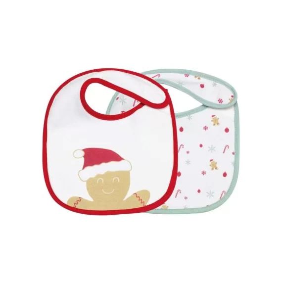 Lot de 2 bavoirs de naissance de Noël