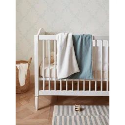 Plaid Gaze De Coton Et Micro-polaire Vert Moyen Uni