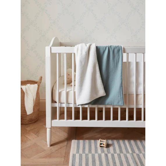 Plaid Gaze De Coton Et Micro-polaire Vert Moyen Uni