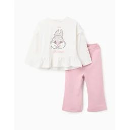 T-shirt + Pantalon Évasé Bambi Rose Clair