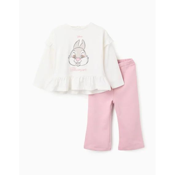 T-shirt + Pantalon Évasé Bambi Rose Clair