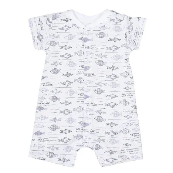 Combishort Bébé En Coton Bio Ocean Gris