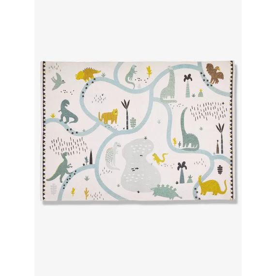 Tapis circuit DINOSAURE écru / multicolore