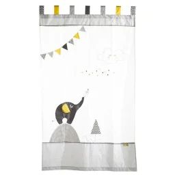 Rideau à  pattes en coton gris gris