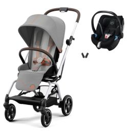Poussette Cybex Eezy S Twist PLUS 2 – Châssis Silver/ Siège Lava Grey + Coque Auto Aton 5 – Deep Black (2022)