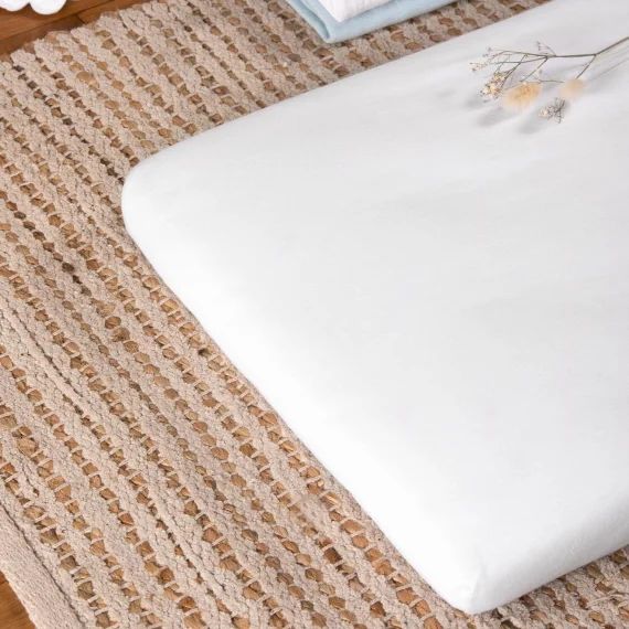 Drap Housse Coton Bio Jersey- Berceau Blanc