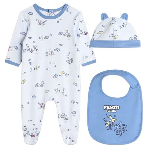 Ensemble cadeau naissance Garçon Bleu