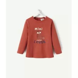 T-shirt rouge en fibres recyclées avec flocage raton laveur –  – Soldes