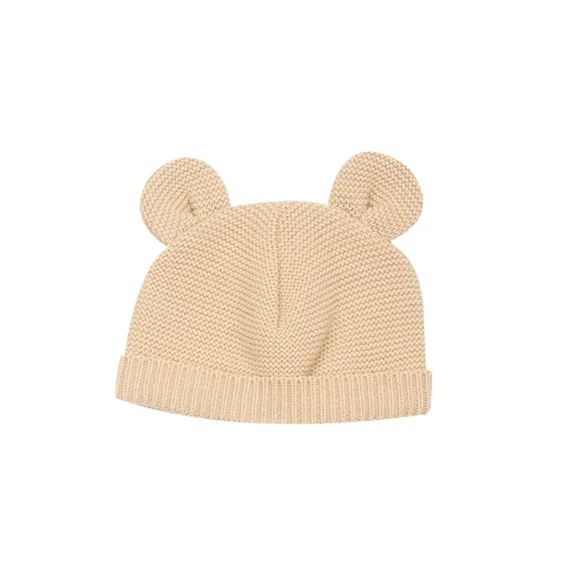 Bonnet En Maille Avec Des Petites Oreilles Caramel