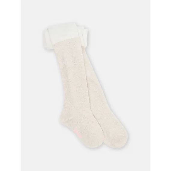 Collants Écrus En Lurex Bébé Fille