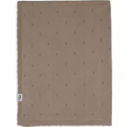 Couverture en coton bio Pointelle Biscuit (75 x 100 cm)