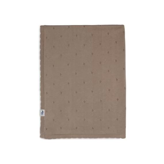 Couverture en coton bio Pointelle Biscuit (75 x 100 cm)