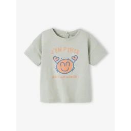T-shirt animaux bébé manches courtes vert d&rsquo;eau